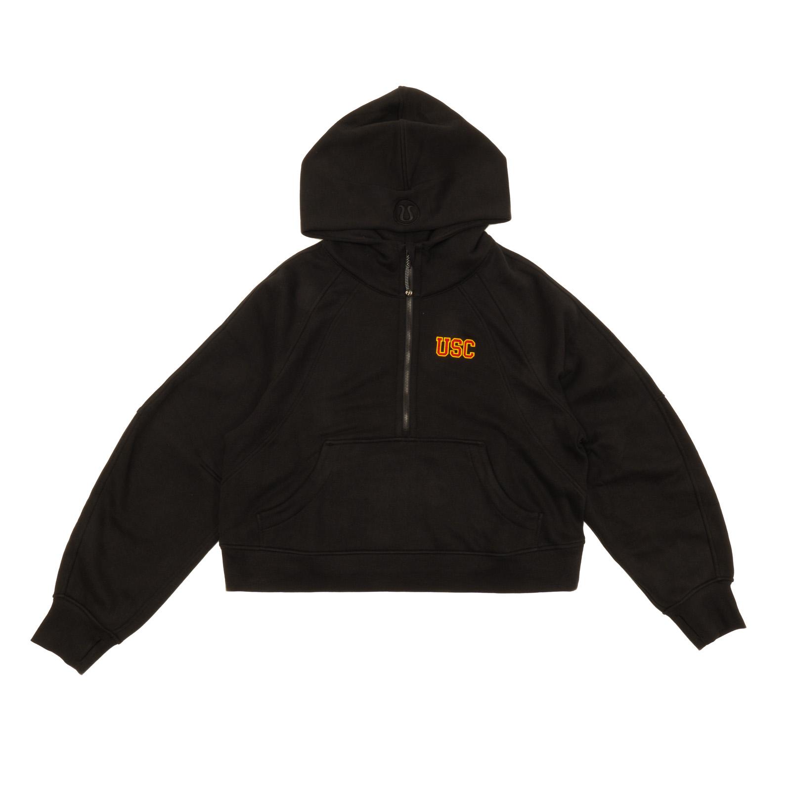 USC Trojans Women's lululemon Black Scuba Oversized 1/2 Zip Hoodie Black 1
